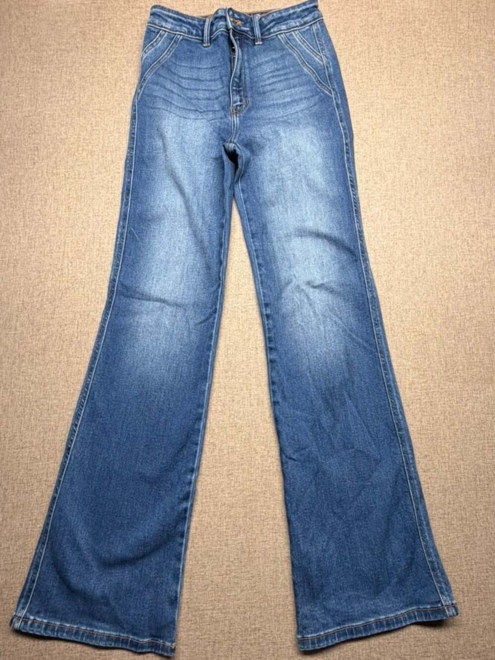 Kancan Jeans 5/26 High Rise Flare Bell Bottom Denim Medium Wash Y2K